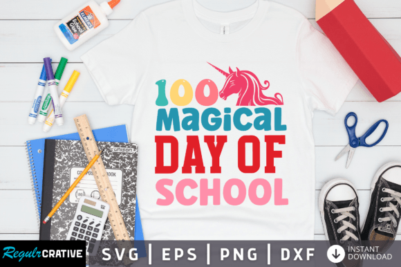 100 Magical Day of School Svg Design