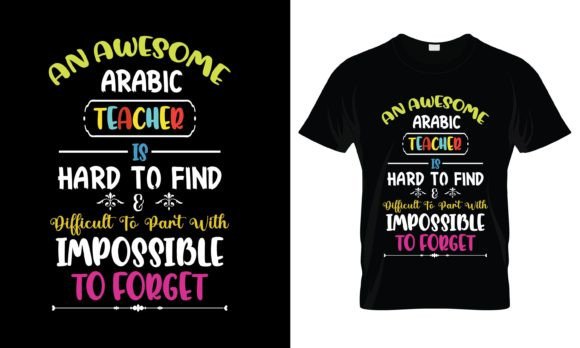 An Awesome Arabic Teacher T-Shirt Graphic Design Asset