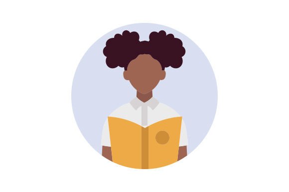 Female Student Reading a Book SVG for Crafts and School Amp Projects