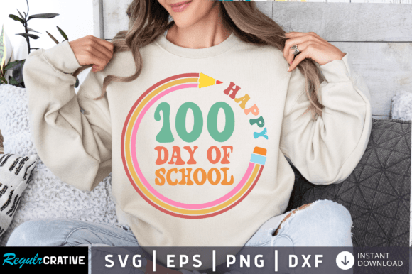 Happy 100 Day of School Svg Design: Graphics and Crafts for Creative Projects