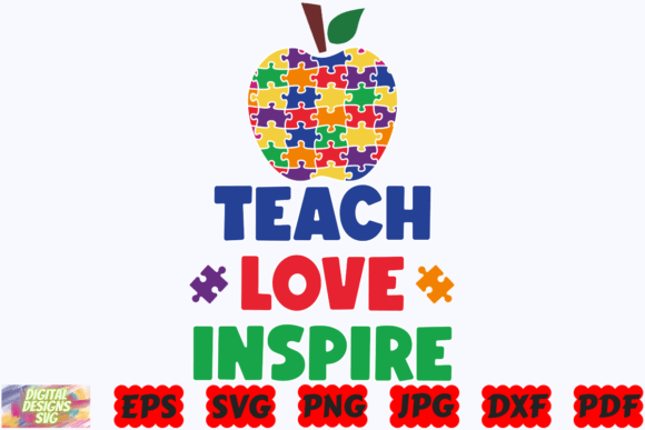 Teach Love Inspire SVG for Graphics and Crafts