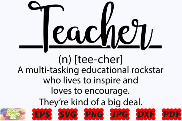 Teacher Definition SVG: Graphics for Crafts Projects